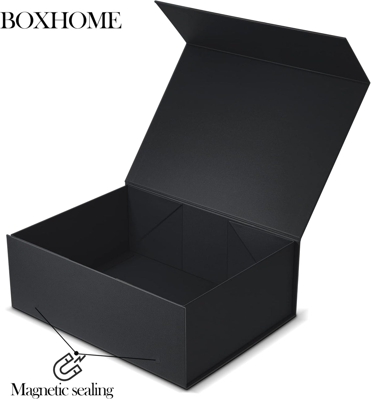 boxhome 5 pack large black gift boxes, magnetic shown in use