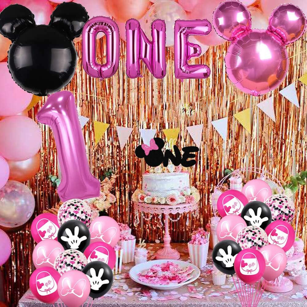 185 Pcs Pink 1st Birthday Party Decorations, Girls Onederful Balloons Arch Ga...