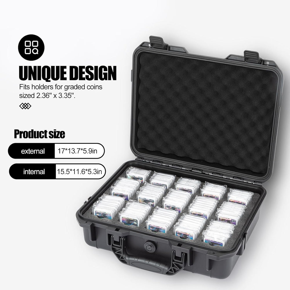 Coin Slabs Case Compatible with 140+ PCGS or NGC Coin Slabs, Waterproof Coin ...