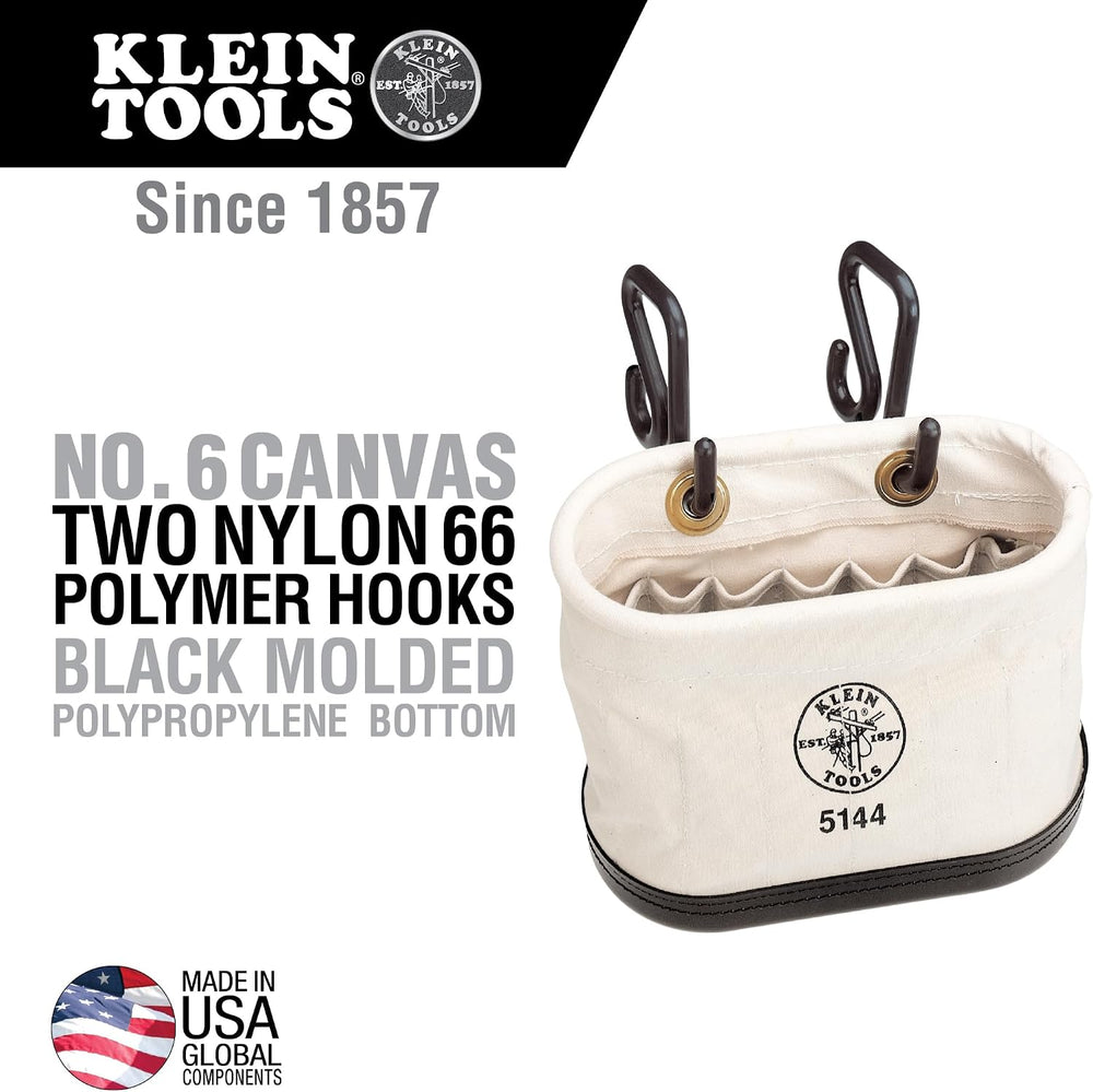 KLEIN TOOLS 5144 Canvas Bucket, 15 Pockets