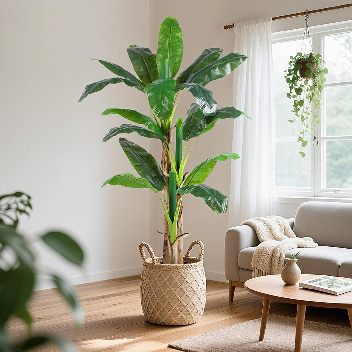6ft extra tall artificial banana tree, fake banana, package contents