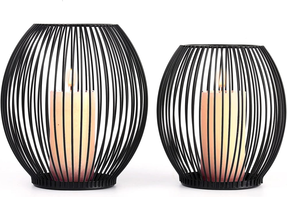 Outdoor Candle Holder Decor Set - Black Candle Holder - Candles Holders for T...