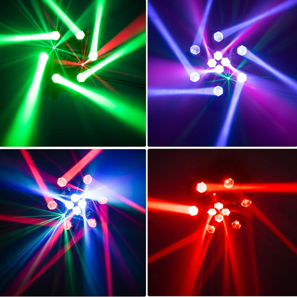 Moving Head DJ Lights 6-Arm Lamp with Remote Control 150w RGBW 4in1 LED DJ St...