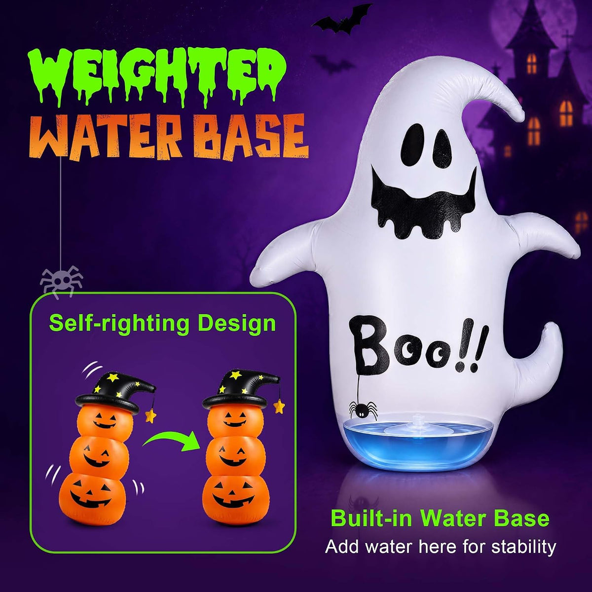 2PCS Inflatable Halloween Decorations Outdoor, 4FT Cute Blow Up Yard Decor