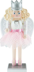 Clever Creations Sugar Plum Fairy 10 Inch Traditional Wooden Nutcracker, Festive Christmas Décor for Shelves and Tables
