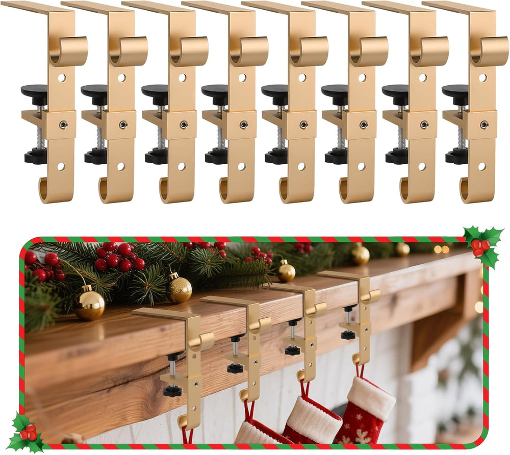 Stocking Hangers for Mantle,2 in 1 Adjustable Christmas Stocking Holder