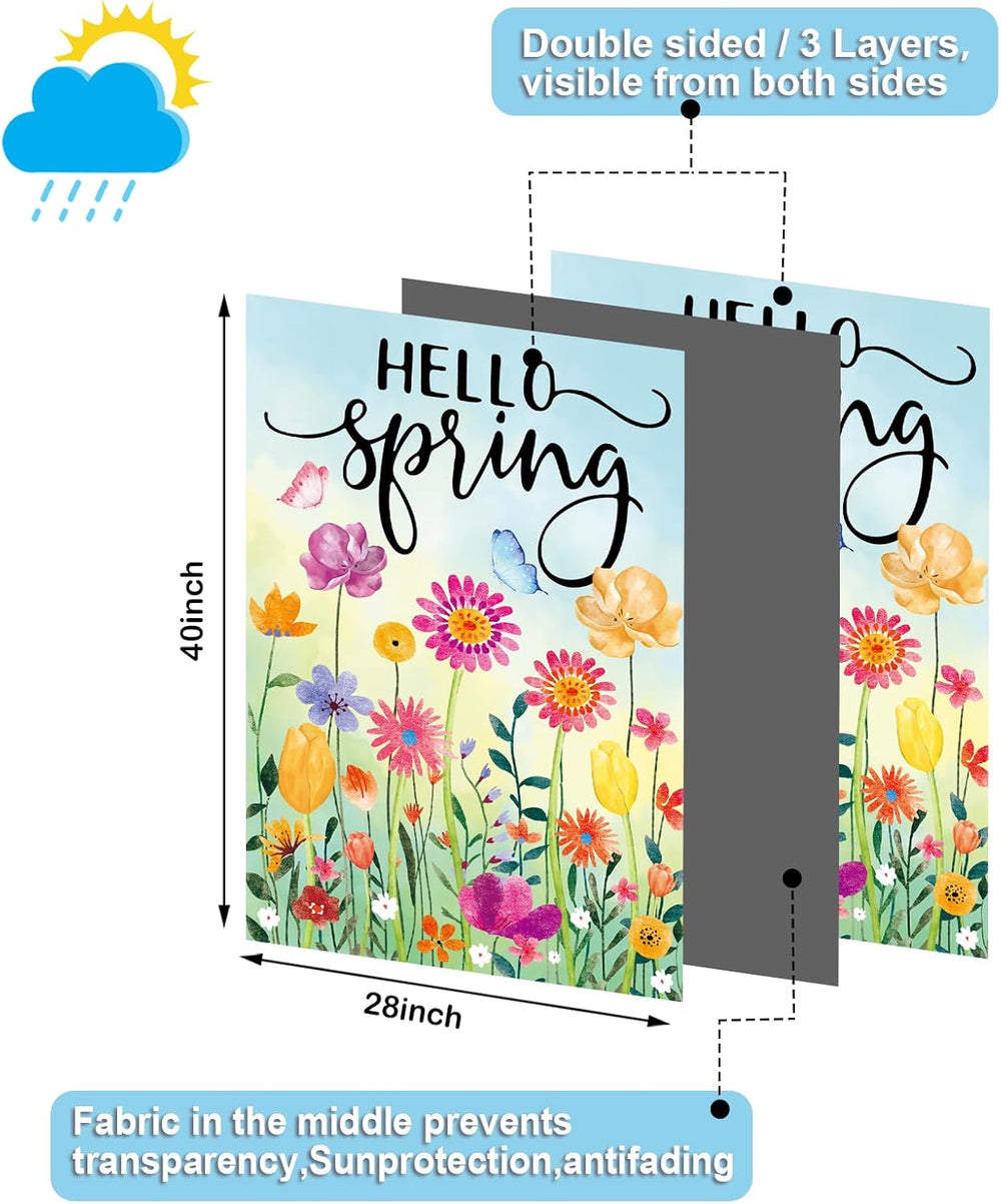 Seasonal Garden Flags Set of 12, Double Sided 28 x 40 Inch Large Yard Flags