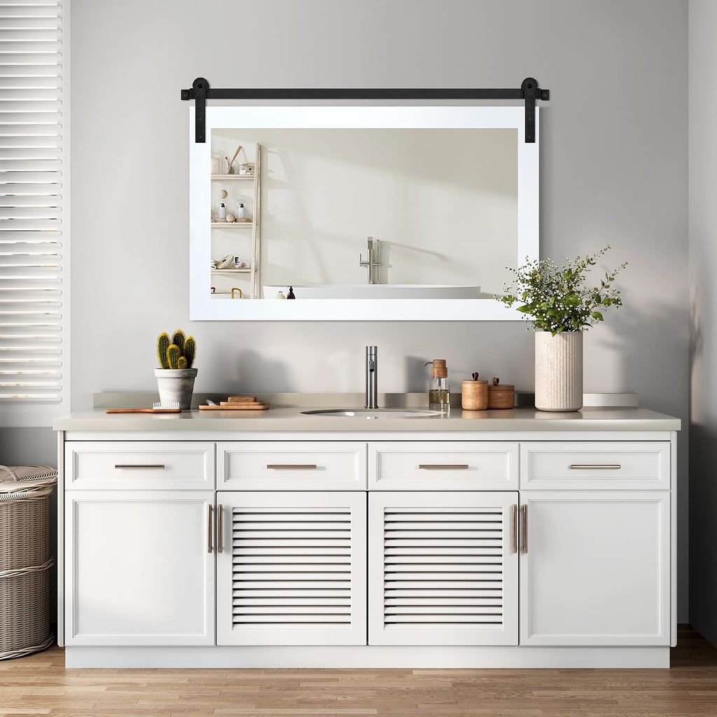 COGOOD Farmhouse Bathroom Mirrors for Over Sink - 26 x 41 Pure White