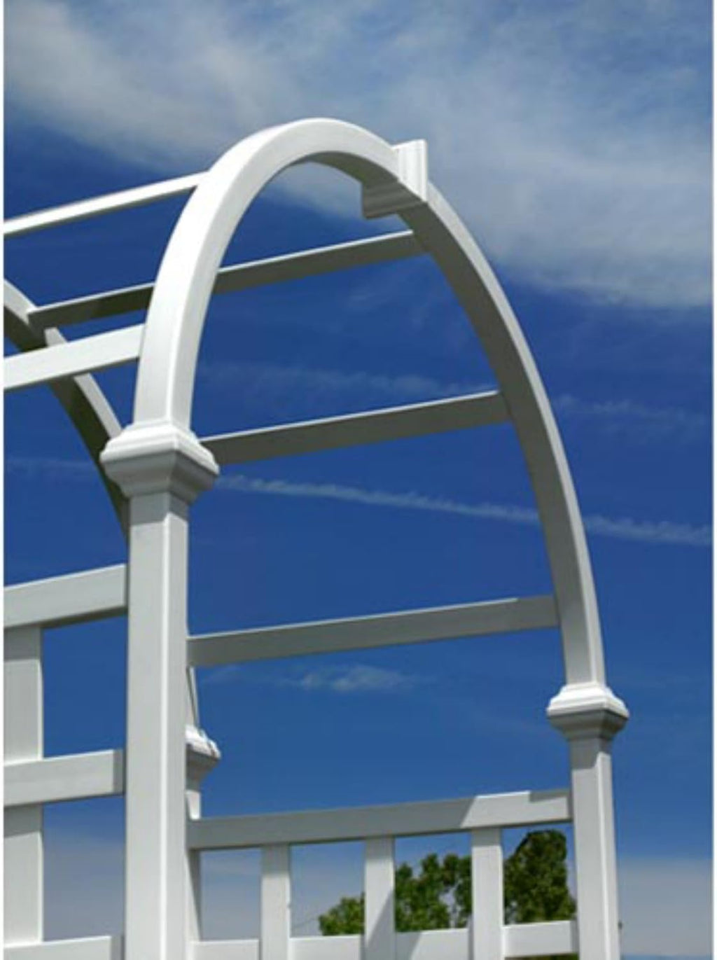 athens 39"w x 81"h vinyl arbor, side view