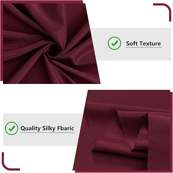 MYSKY HOME Burgundy Backdrop Curtains for Parties, Weddings, Stage - 10ft x 10ft, 2 Panels (2PCS)