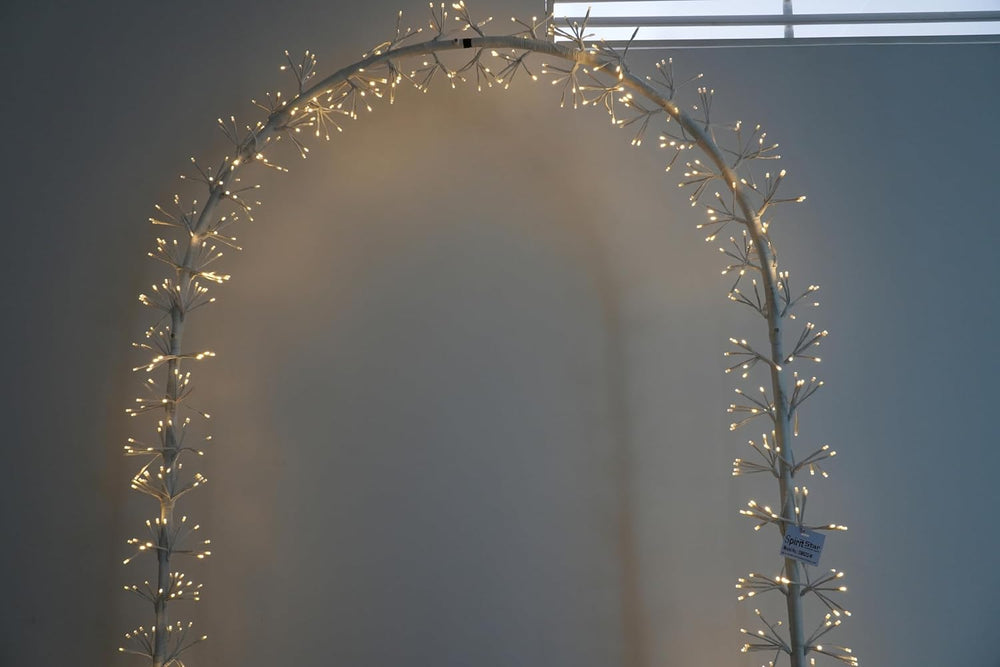 Lighted Garden Arch Metal Wedding Arbor with 832 LED Starburst Firework Light...