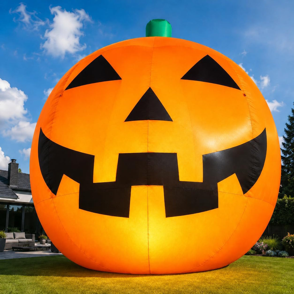 11FT Giant Halloween Inflatable Pumpkin with LED Lights, Outdoor Yard Decor