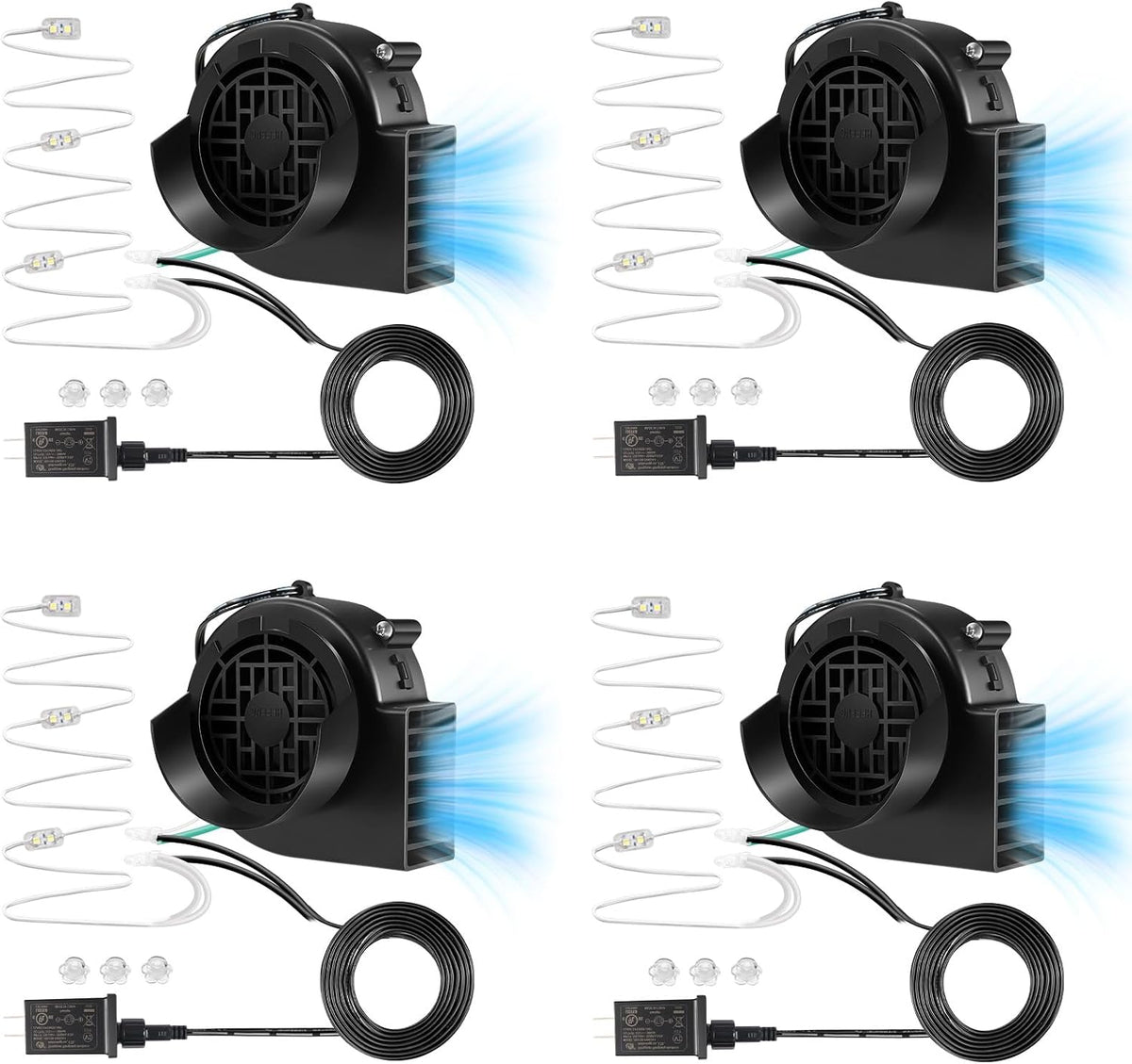 4Pcs 12V 1.2A Inflatable Fan Replacement for Christmas Halloween Inflatable