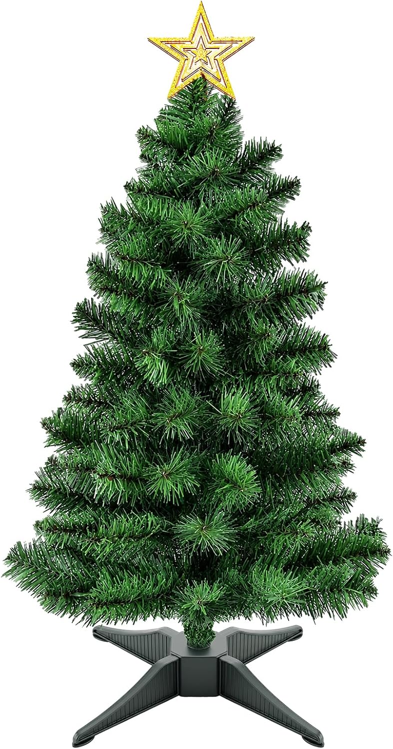4FT Premium Hinged Artificial Holiday Small Mini Christmas Tree for Tabletop,...