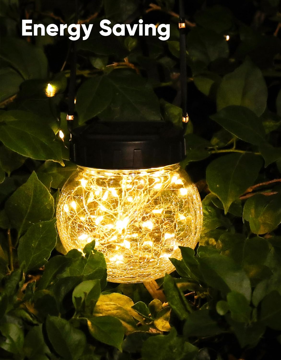 partphoner solar lights outdoor waterproof 12-pack, solar powered, side view
