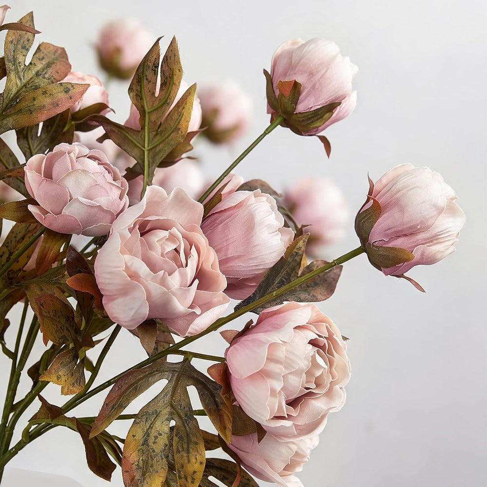 10 Pcs Peonies Artificial Flowers，Faux Flowers For Vase Home Decor