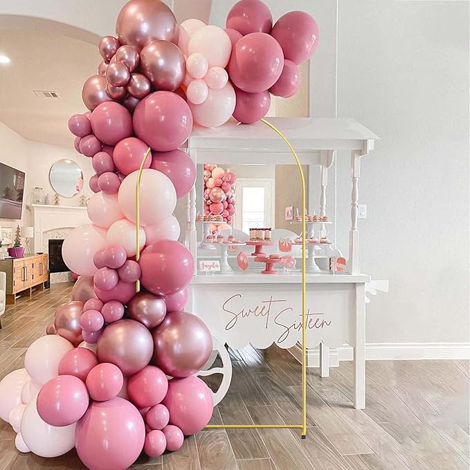 7.2FT Gold Metal Arch Backdrop Stand, Square Balloon Arch Stand Wedding Frame for Birthday Party, Baby Shower, and Ceremony Decoration
