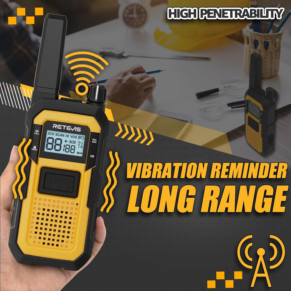 Retevis RB48 2 Way Radio Long Range, IP67 Waterproof Walkie Talkies Adults
