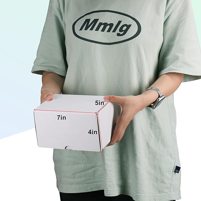 MEBRUDY 7x5x4 Inch Shipping Boxes Pack of 50, White Small Corrugated Cardboard Box for Mailing Packing Literature Mailer