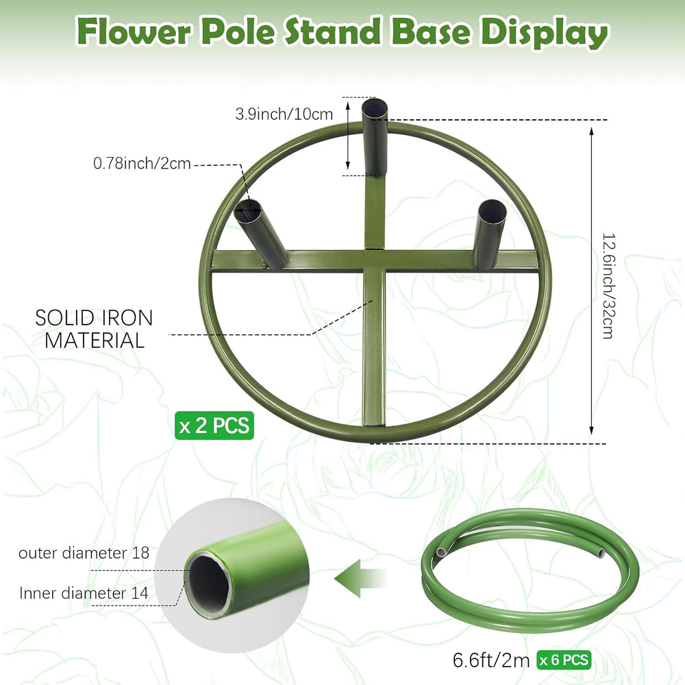 2Pack 19.69Ft Giant Flower Stand Green Flexible Pipe for Decoration Flower Po...