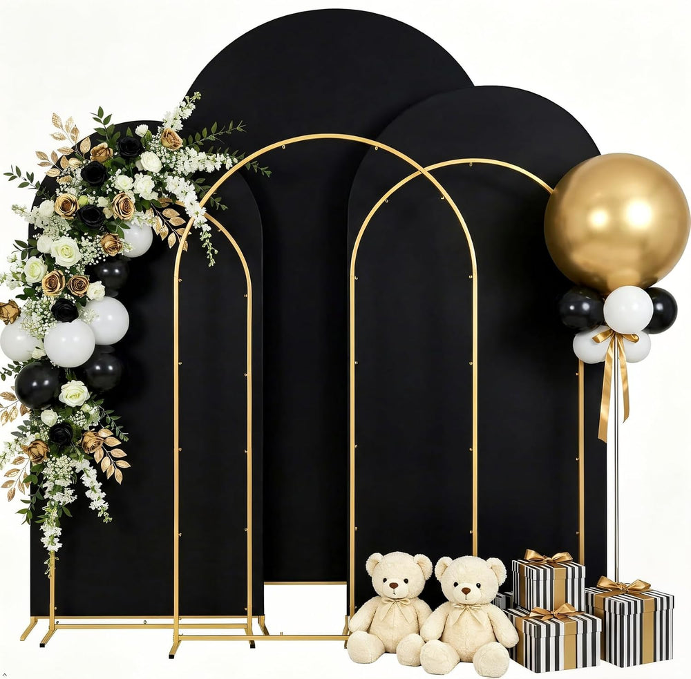 3PCS Metal Arch Backdrop Stand,6+6.6+7.2FT with Covers,Balloon Arch Stand