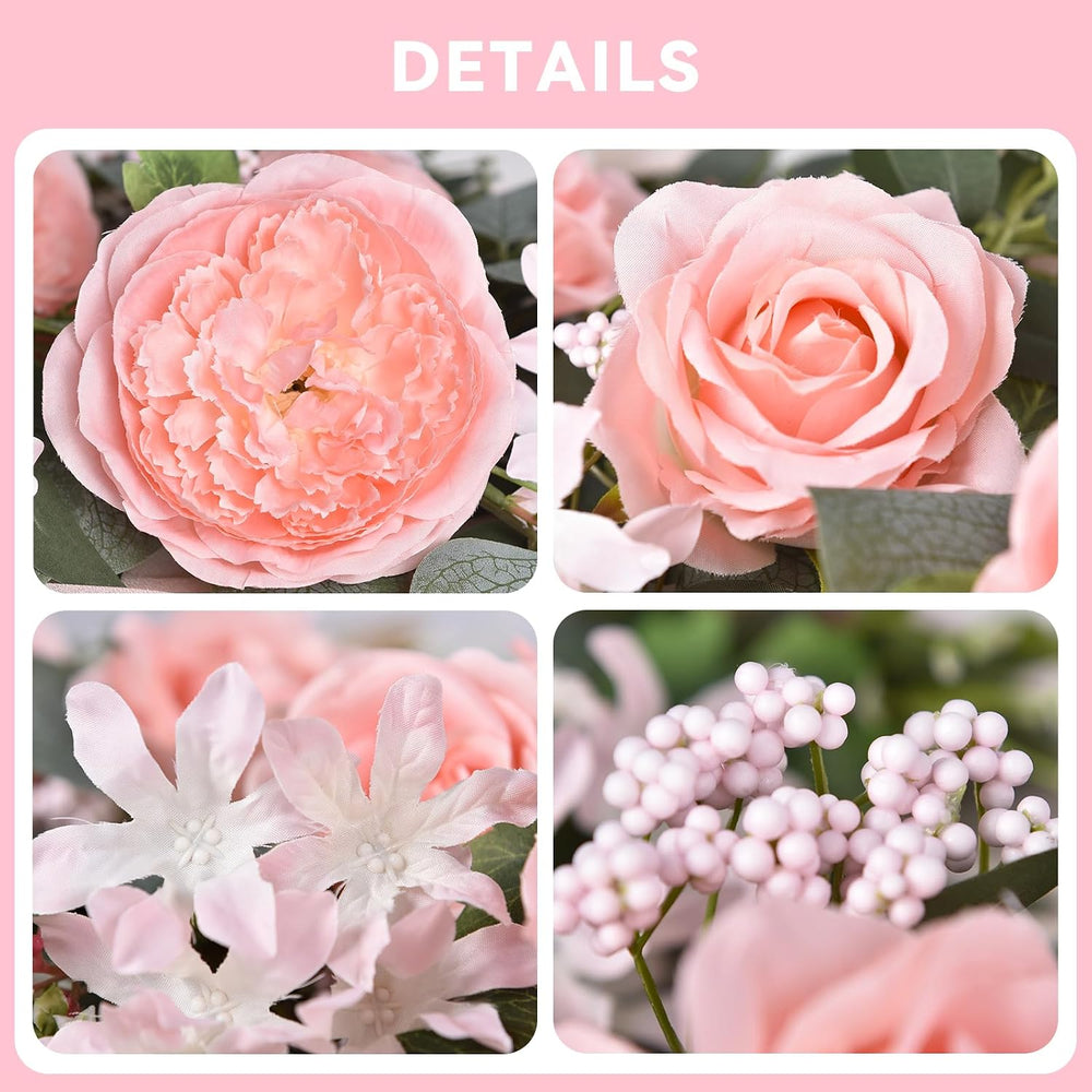 Lvydec 2 Pack Artificial Peony Flower Garland - 6ft Silk Peony Vine Willow Le...