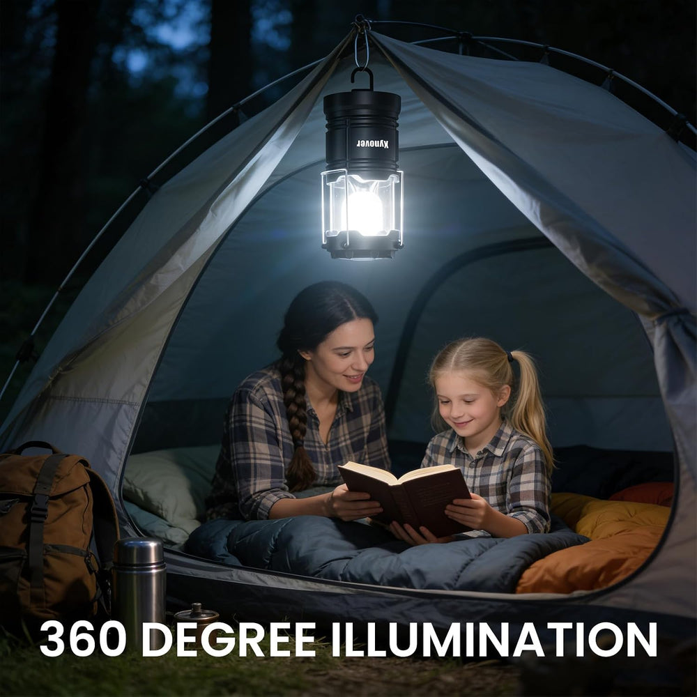 4-Pack Camping Lanterns,LED Lights Powered By Battery,Magnetic Base,Hanging H...