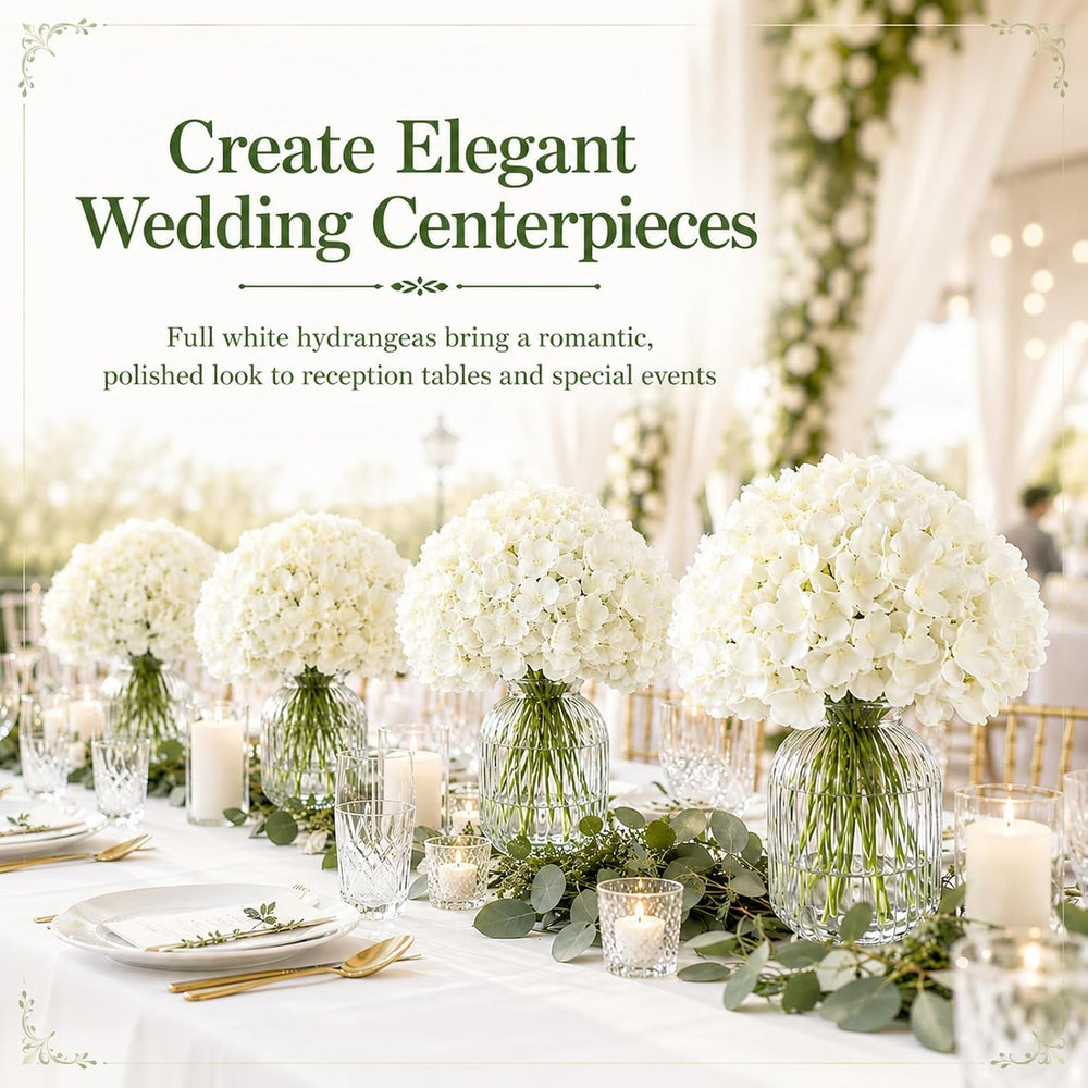 Bulk Artificial Hydrangeas, 104PCS White Faux Flower Set