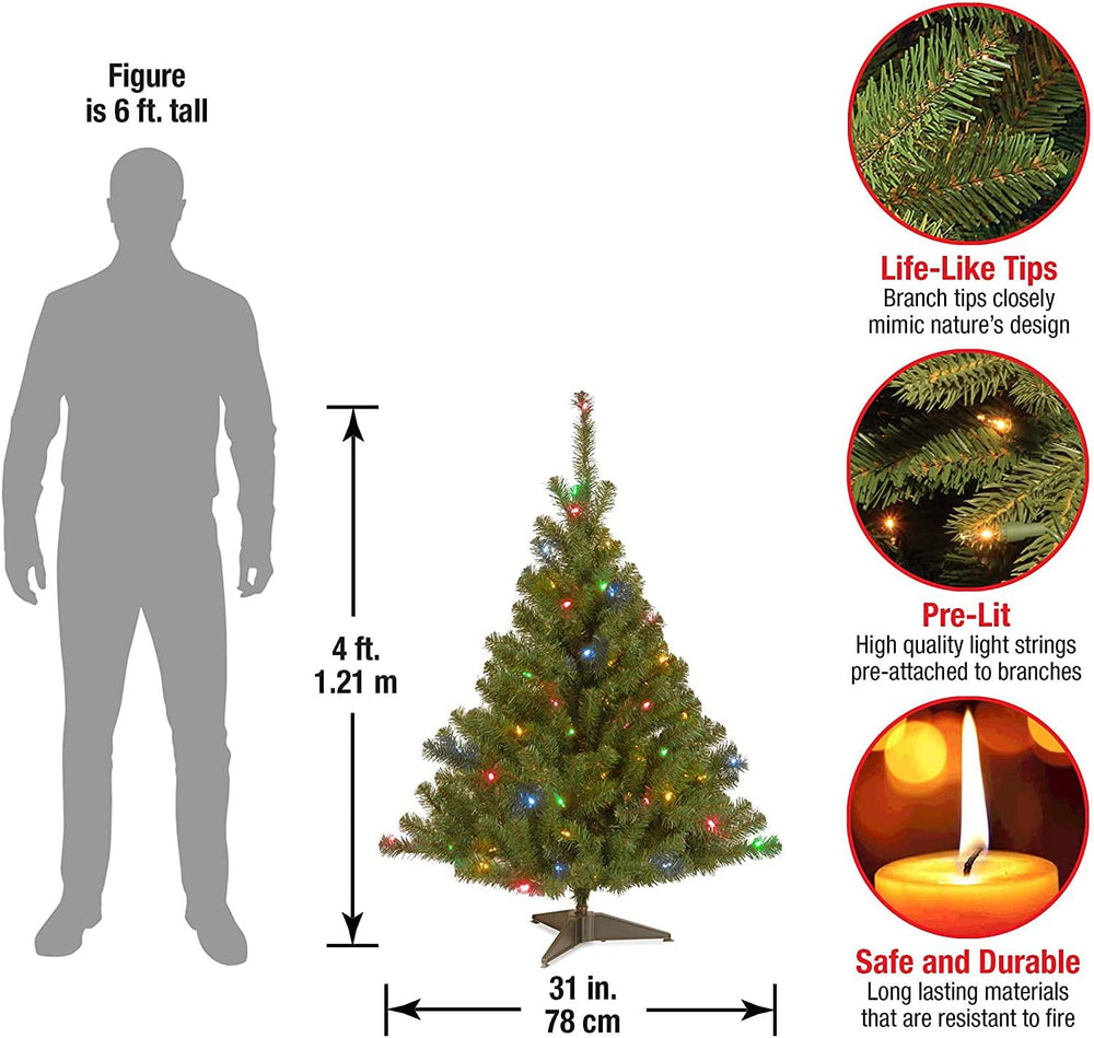 National Tree Company 4ft Pre-Lit Kincaid Spruce Medium Christmas Tree