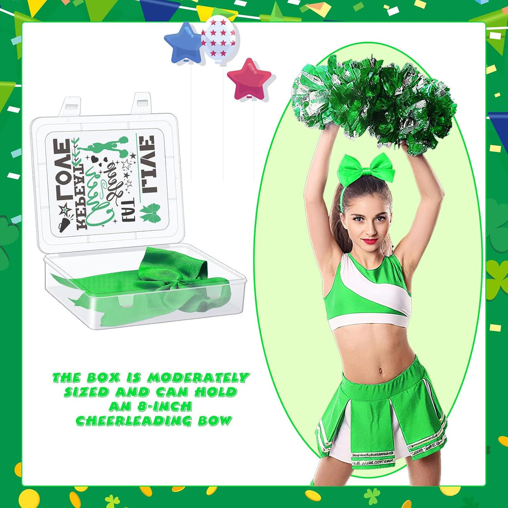 DoubleFill 12 Pcs Large Cheer Bow Box Plastic for Cheer Team Gifts Case Bulk ...