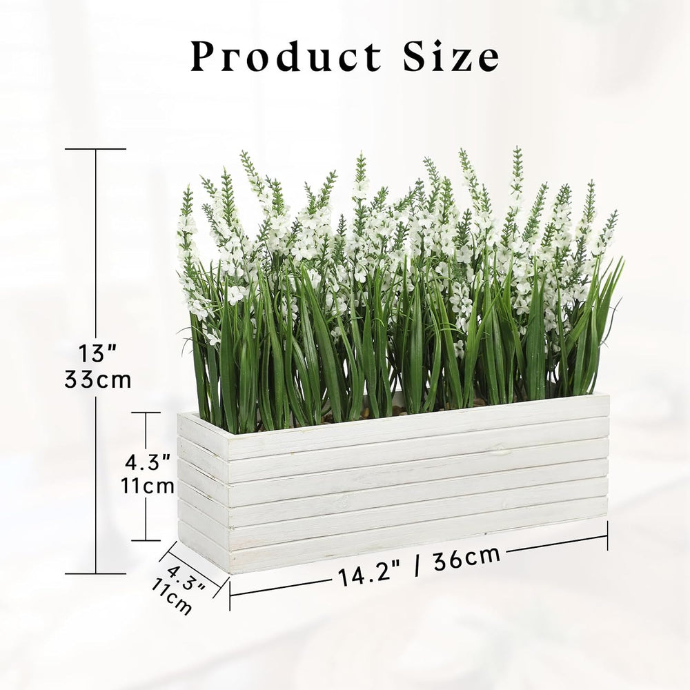 Artificial Lavender Plant Fake Lavender Flower Arrangement in White Box