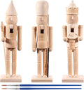 3 Set Large Christmas Wooden Unfinished Nutcracker , DIY Xmas Craft Kit