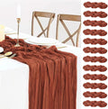 12 Pack Fall Table Runner Terracotta Cheesecloth Table Runner 35x120 Inch Rust Gauze Burnt Orange Cheese Cloth for Wedding Baby Bridal Shower Party Centerpiece Sheer Thanksgiving Fall Decorations