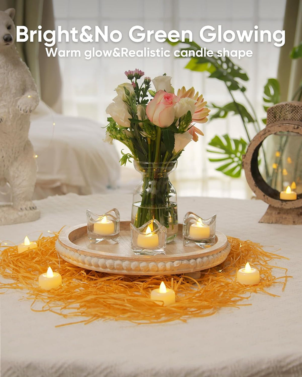 Amagic 150Pack Fake LED Tea Lights Candles Battery Operated, Warm White
