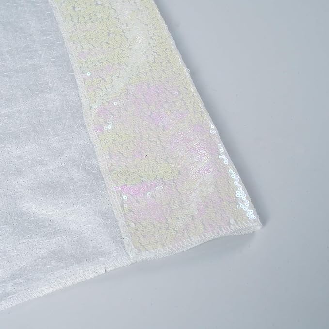 SquarePie Sequin Backdrop Non-Transparent Background Sparkly Curtain for Wedding Party 8FT x 8FT Iridescent