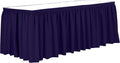 Ultimate Textile Pleat Polyester Fabric Table Skirt - Machine Washable Flame Resistant with Clips for Events, Weddings & Trade Shows, Cut & Sewn in Paterson, NJ - Purple, 21' Shirred Pleat
