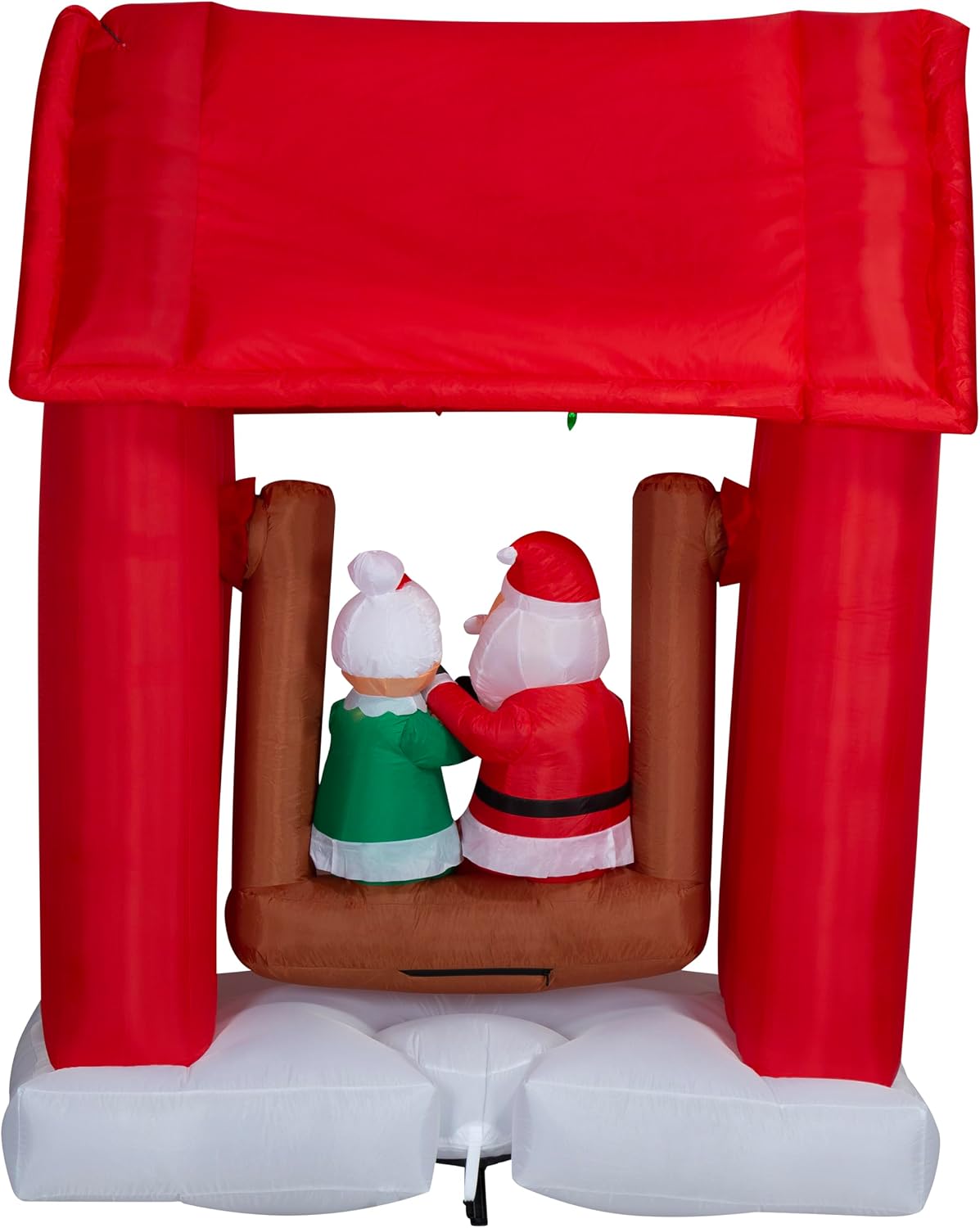 gemmy animated christmas inflatable mr. and mrs. claus, side view