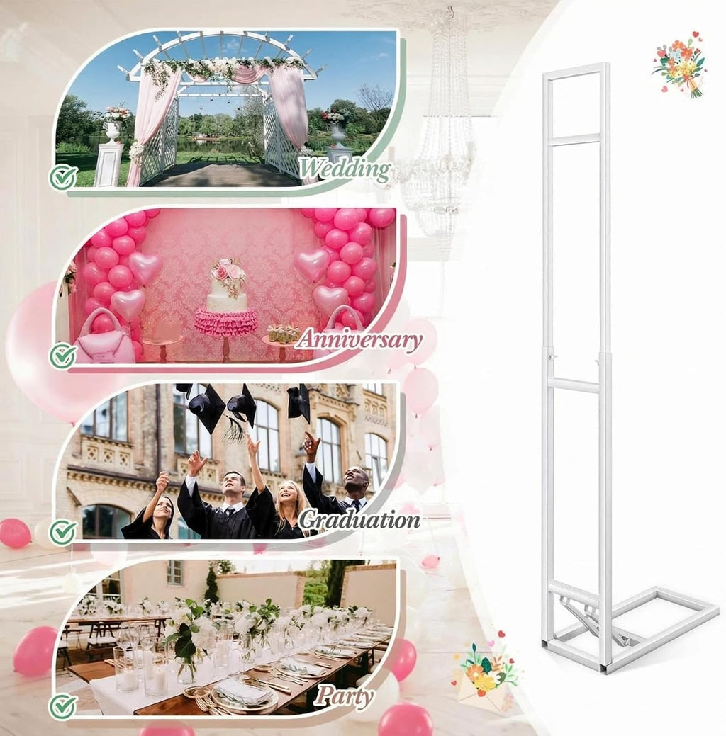 teenyyou white wedding backdrop stand with foldable base,1, package contents