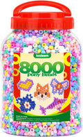 IOOLEEM Pony Beads(8000pcs Macaron Candy), Beading Supplies, Friendship Bracelets Making, King Size