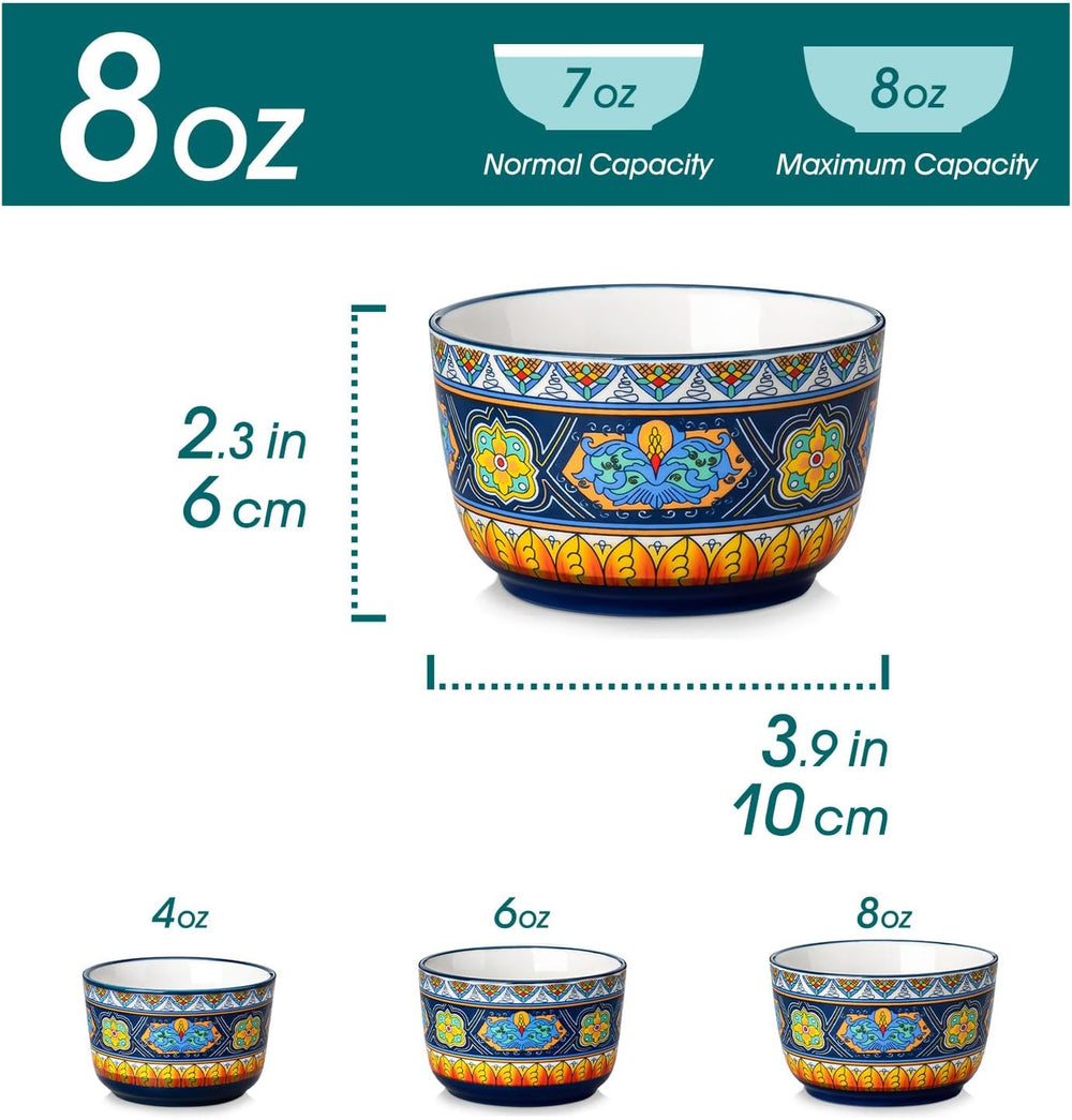 vancasso Ramekins 8 oz Oven Safe, Bohemian Style Creme Brulee Ramekin Set of ...