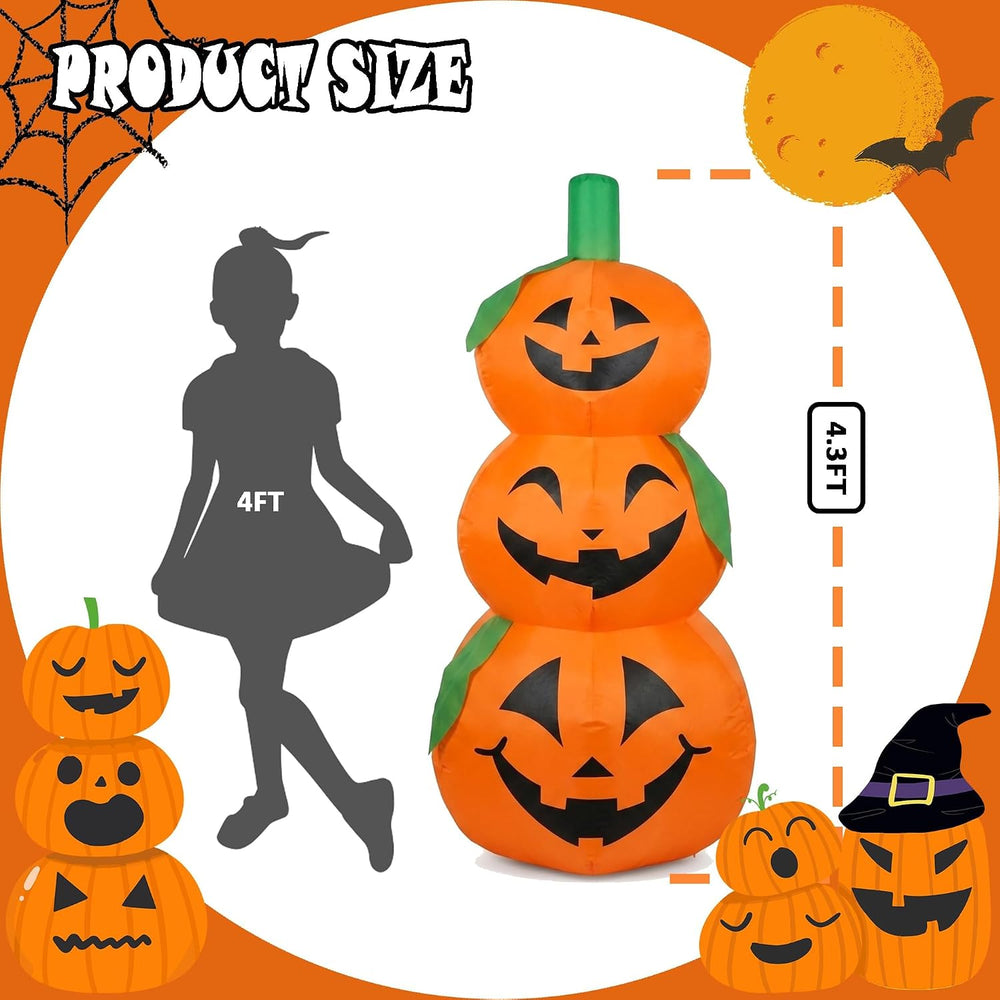 4.3FT Halloween Inflatable Pumpkin Blow Ups Outdoor Yard Decoration