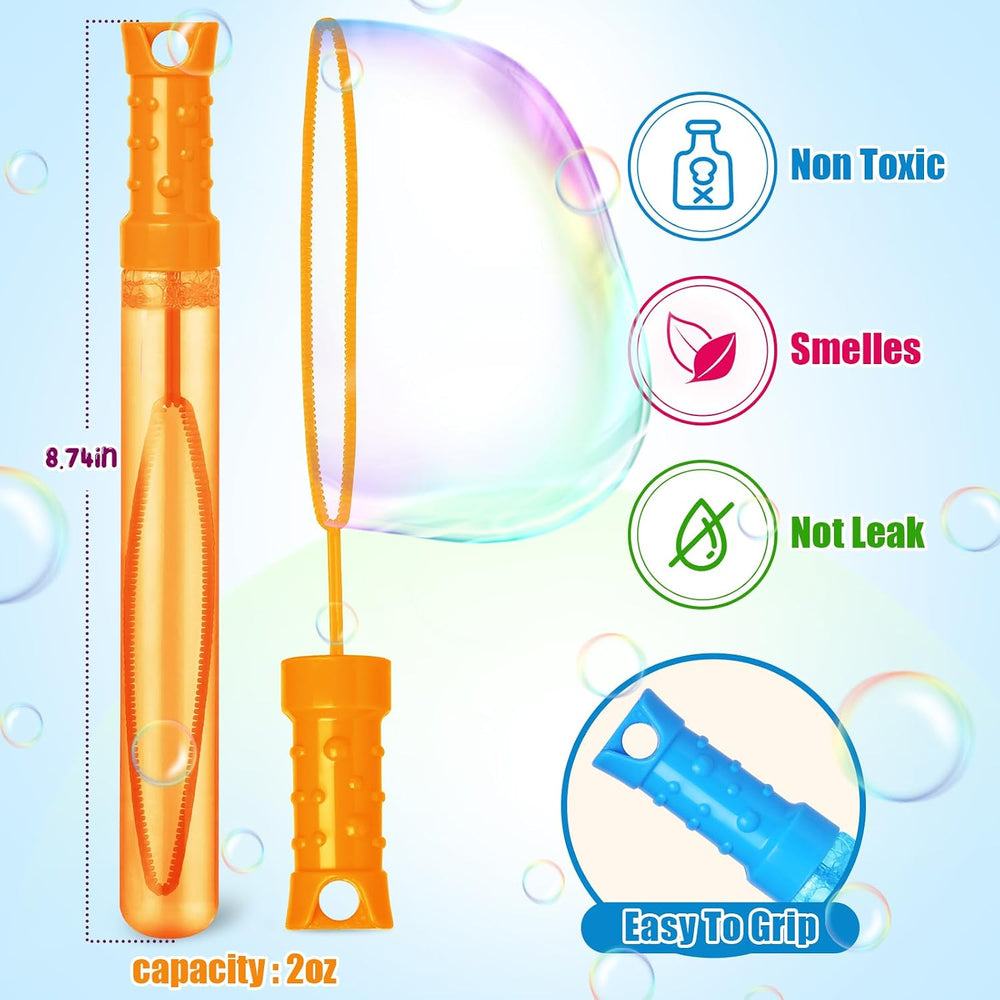 48 Pack Bubble Wand Bulk, Bubble Solution for Summer Outdoor Activities