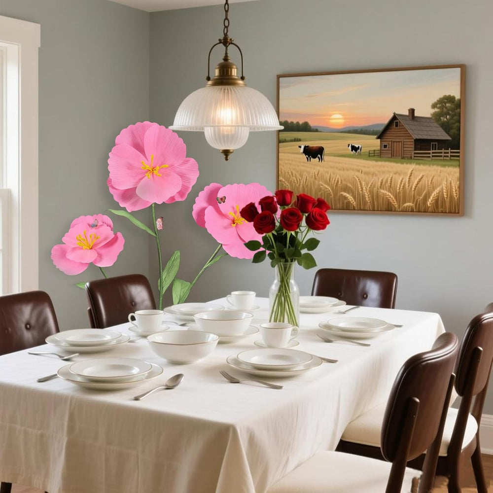 3Pcs Giant Flowers for Decoration Large Standing Flower with Stem and Stand