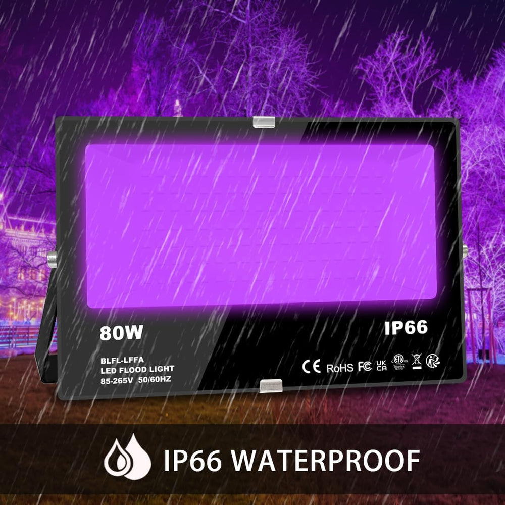 MELPO Black Light 80W Blacklight Flood Light Outdoor for Glow Party