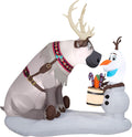 Gemmy Airblown Inflatable Olaf and Sven with Candy Canes 7 Feet