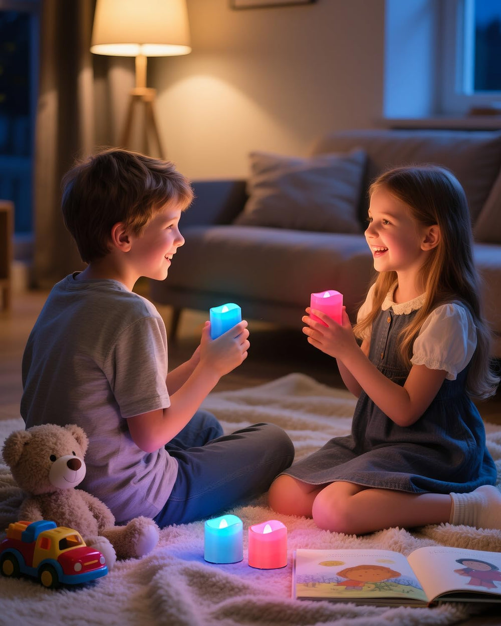 Yme Rechargeable Color Changing Tea Lights Candles with Remote & Timer