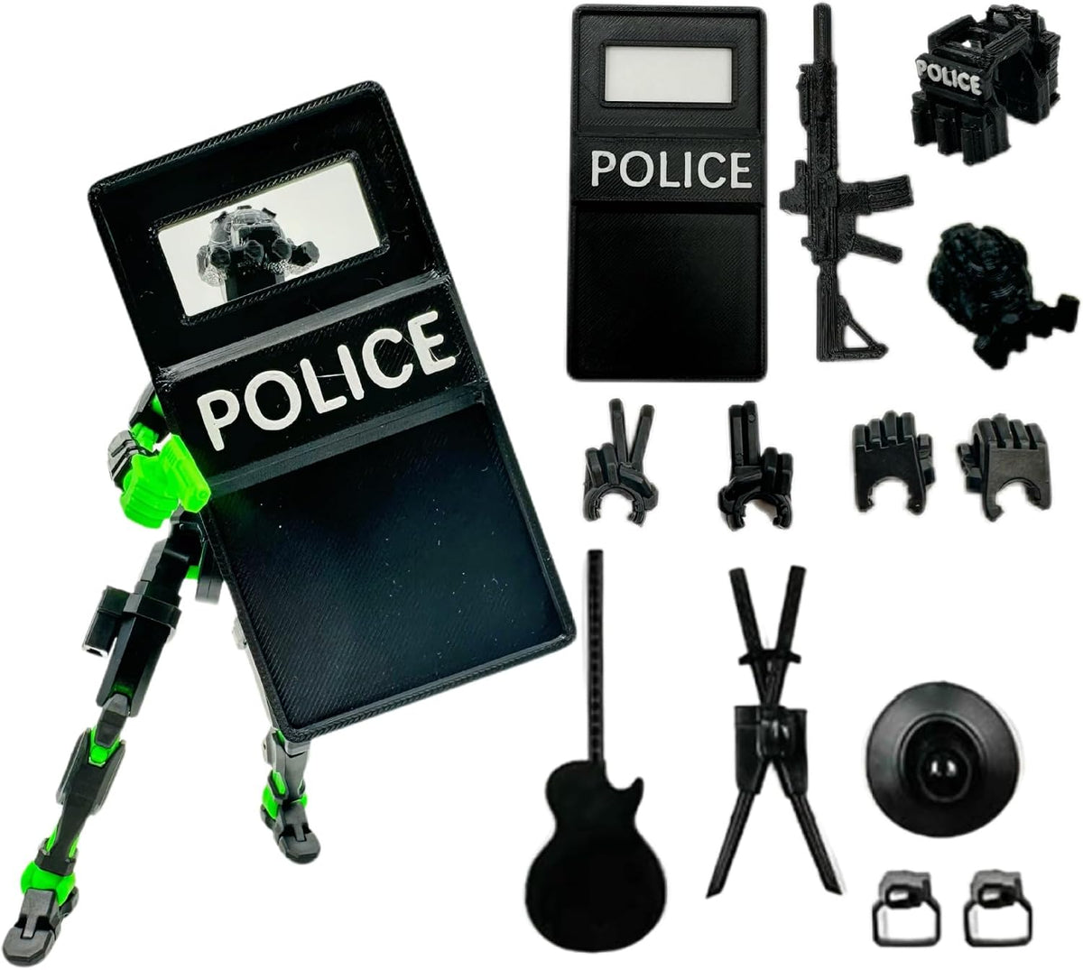 3d printed dummy 13 police shield action figure, view 9