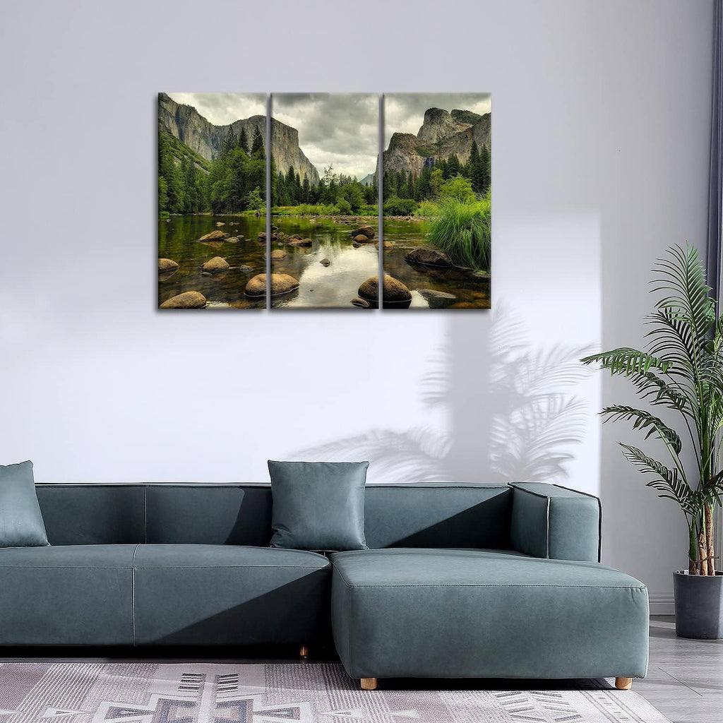 yosemite wall art nature national park canvas lake, side view