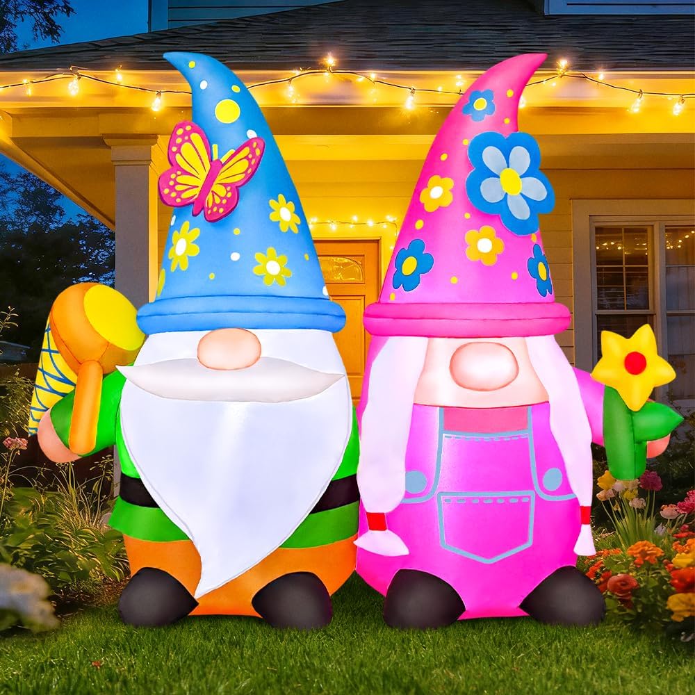 kooy 4ft spring easter inflatable gnomes outdoor decoration, package contents