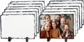 PYD Life 12 Pack Sublimation Photo Slates Rock Blanks 5.5 x 7.5 Inch Bulk Stone Frame White with Display Holder for Heat Transfer Printing